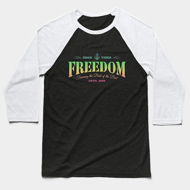 High Res Freedom of Speech Artsy Typography Baseball T-Shirt by PallKris